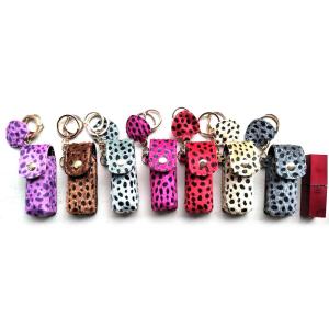 China Lipstick Bag Personalized Leather Keychain factory