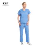 Customized Color 3x Lilac Hospital Scrubs for Doctors and Nurses in Fashionable