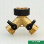 Customized Brass Garden Fittings Two Ways Garden Type Y Brass Water Pipe Hose