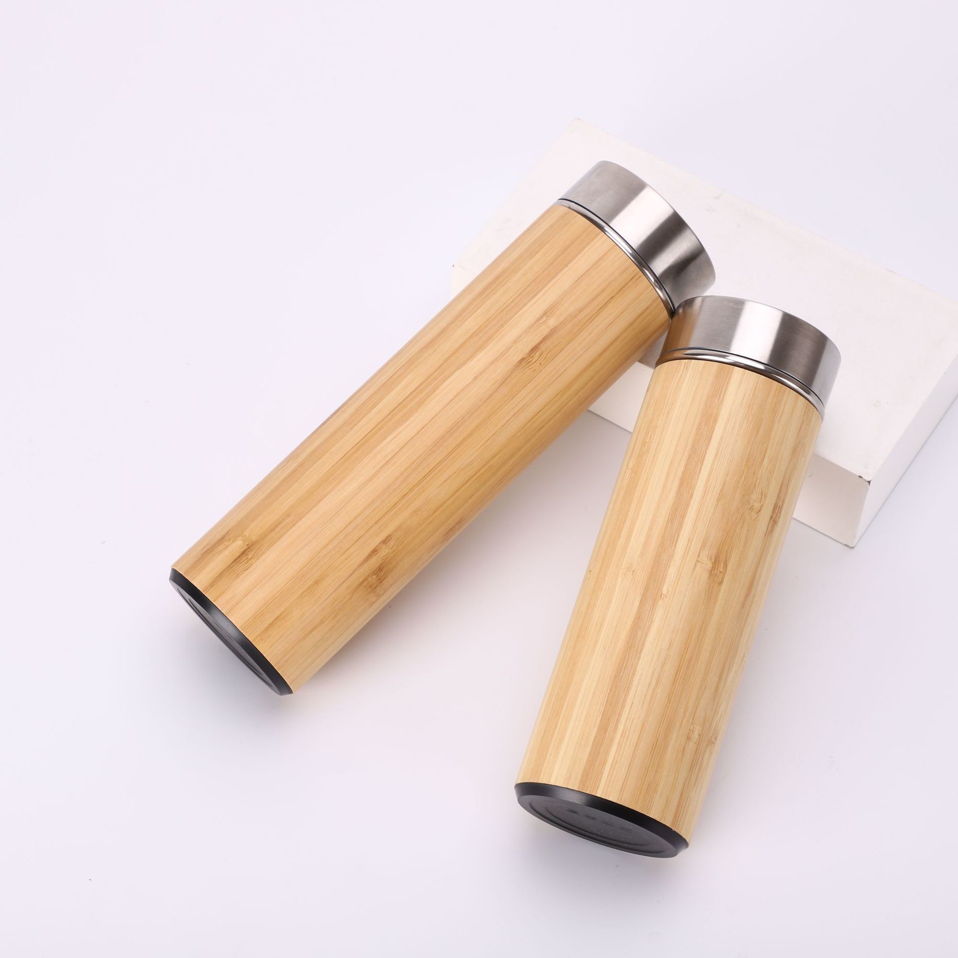 Insulated Bamboo Tea Travel Tumbler With Infuser Strainer Sleeve For Hot Coffee Or Cold Tea Stainless Steel Coffee Mug Tea Gift Set For Tea Lovers