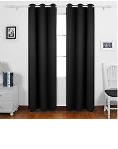 China Solid Black Color Custom Window Curtains Quick Delivery For Home And Office factory