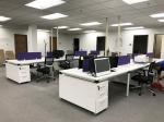 Fashion Office Desk Partitions With Cabinets Veneer Finish Anti - Scratch