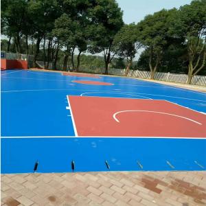 China Tennis / Badminton Court Polyurethane Sports Flooring Anti Static Thick Material factory
