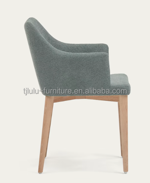 Hotel Restaurant Furniture Natural Color Upholstered Solid Wood Dining Chairs