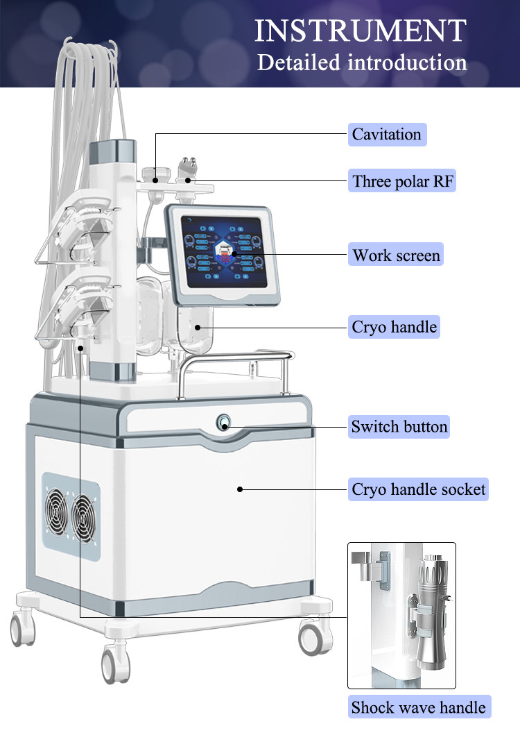 2020 New technology cryotherapy cryolipolysis body shaper slimming weight loss extracorporeal shock wave therapy equipme