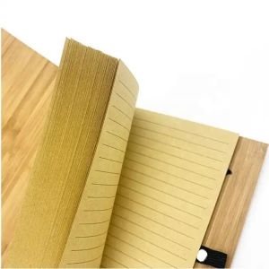 Customized Laser Engraving Wooden Cover Notebook Spiral Diary Planner