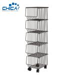 5 Tiers Kitchen Storage Rack Black Color Food Shelving Debris Storage Rack