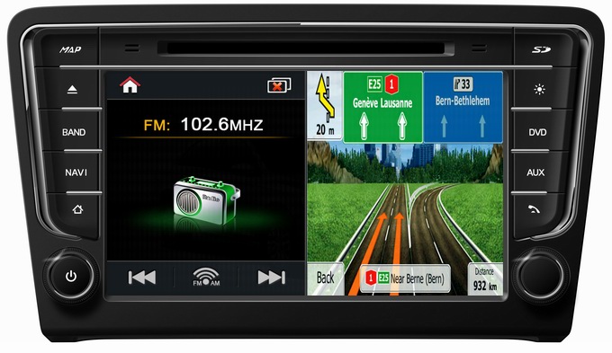 Ouchuangbo DVD GPS headunit sat navi for Volkswagen Bora 2013 S100 platform OCB-244