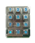 Zinc Alloy Rugged Blue Backlight 12 keys Keypad with 9 Pin