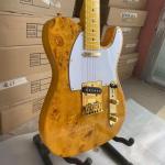 Custom Tele Electric Guitar Burl Maple Top Basswood Body Maple Fingerboard