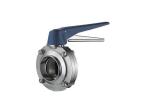 Butt Welded Hygienic Butterfly Valves Stainless Steel With Trigger Handle