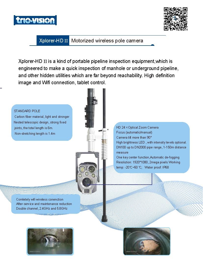 Auto Focus Pole Mounted Inspection Camera 1920*1080P Digital High Resolution Drain Pipe
