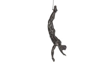 China Casting Finish Wall Art Life Size Bronze Sculpture Antique Diving Man Statue factory