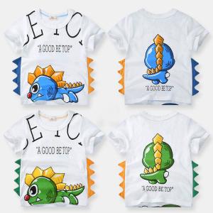 China Boy T-Shirt New Dinosaur Children'S Short Sleeved Top Children'S Sports Shirts factory