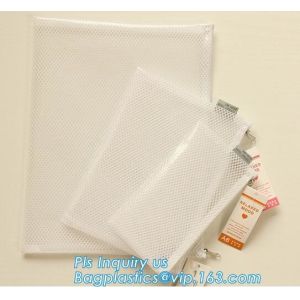 promotion pvc binder file A4 mesh zipper waterproof bag from professional