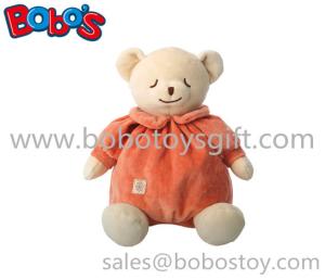 China 10&quot;Orange Stuffed Infant baby kids toy Sleeping Bear Animals factory
