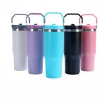 Portable Sports Stainless Steel Vacuum Bottle With Straw Student Tumbler Cup