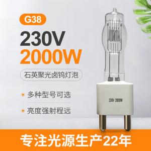 China 230v High Voltage Halogen Lamp 2000 Watt Bulb G38 Single Ended factory