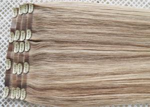 China Invisible Seamless Clip In Hair Extensions Remy Human Hair Could Be Flat Ironed / Restyle factory