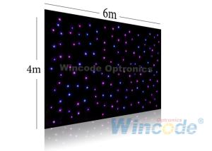 China Twinkle Effects LED Star Curtain 4m X 6m , Led Light Curtain Wall RGB / Single Color factory
