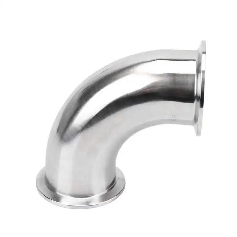 Stainless Steel Press Fitting 90 Degree Bend Clamped Pipe Elbows 3A DIN