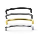 Hollowed Essential Matte Black Alloy Metal cabinet door handles furniture pulls
