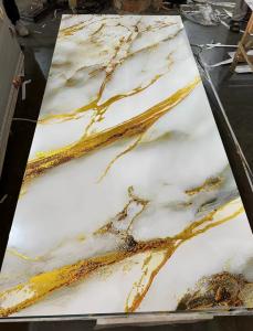 China Interior Bamboo Charcoal Fiber Wood Veneer Metal Texture Solid Mirror PVC Wall Panels factory