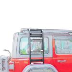 18-23 Wrangler Rubicon Jeep BLACK Stainless Steel Roof Rack Ladder for Off Road