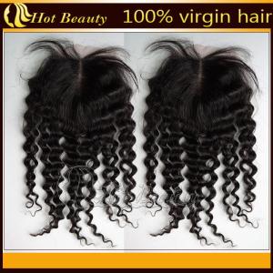 China Natural Black Curly Lace Top Closure , 20 Inch Virgin Brazilian Hair Wig factory