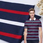 S-200422 Knit Striped Fabric , 175cm 185gsm Polo Shirt Striped Fabric Texture