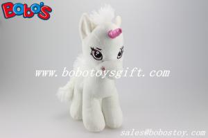 China Soft Lovely White Baby Stuffed Unicorn Animal Toy With Long Plush Fur factory