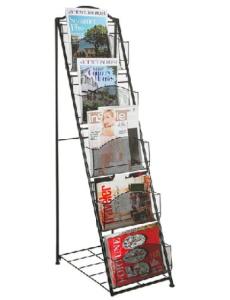 China Simple Design Modern Magazine Display Rack 5 Layers A4 Book Shelf Anti Corrosive factory
