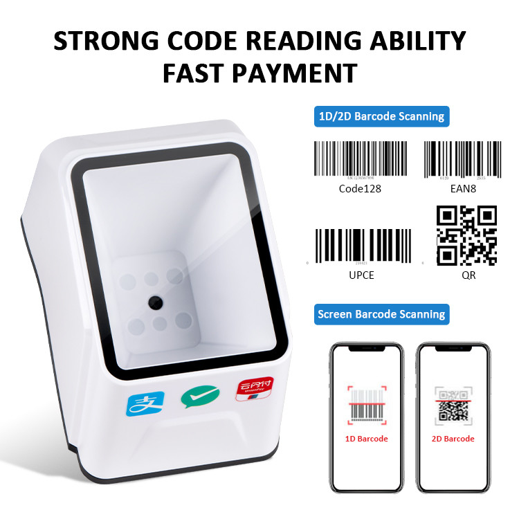 Mobile E Payment QR Code Scanner 2D CMOS Desktop Barcode Scanner For Supermarket