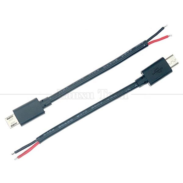 China DIY Heavy Current 20AWG 5V 5A Power Charging Bare Wires End Micro USB Power Pigtail Cable for Raspberry Pi factory