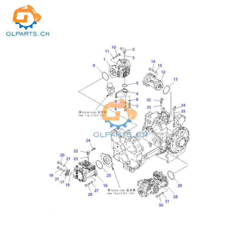 708-1H-00111 Bulldozer Hydraulic Pump D155AX GC380F 708-1H-00030 708-1H-01031