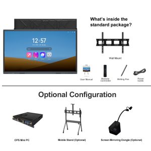 14.0 Android Smart Interactive Board 86 Inch for Teaching Meeing C type