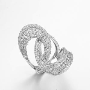 China Anniversary Sterling Silver Criss Cross Ring Womens 7.02g Cubic Zirconia factory