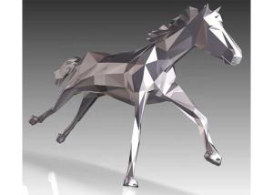 China Plaza Or Garden Decoration Stainless Steel Horse Sculpture Matt Finished 180cm factory