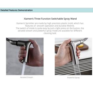 China High Arc PEX Hose Single Lever Kitchen Faucet With Sprayer Flexible Kitchen Sink Tap factory