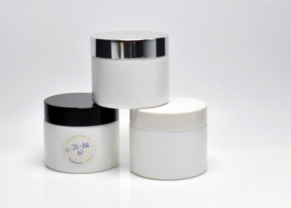 Custom 2OZ 60ml Cylinderic Milk Glass Cosmetic Containers, Primary Glass Skin