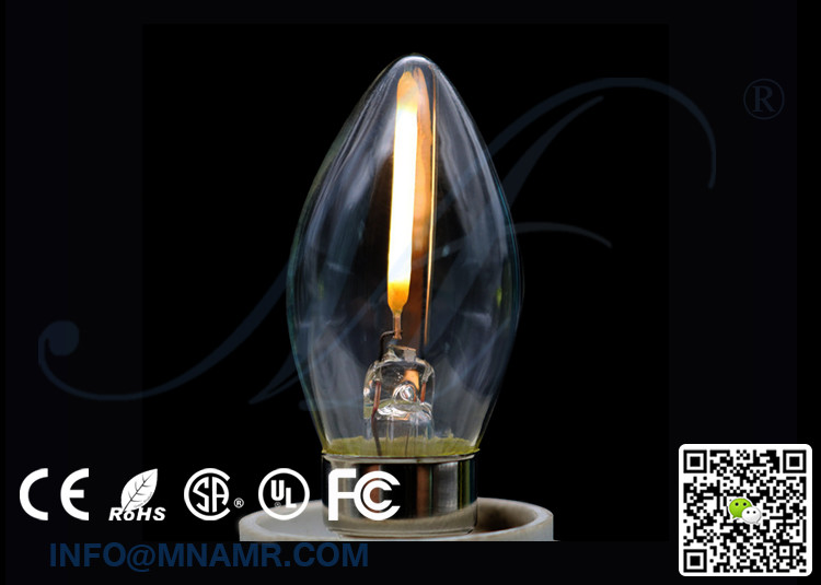 Traditional LED Flame Lights Mini C9 Edison Bulb E12 1w 110v-240vac