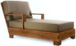 Hardwood Frame 2 Arm Chaise Lounge For Living Room Hotel Lounge Chairs
