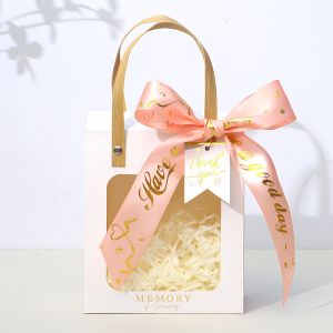 Custom Paper Gift Bag With Handles Reusable For Grocery 10kg Capacity