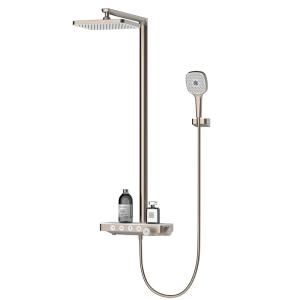 China Anti Scald Hand Shower Mixer Set , Thermostatic Square Bathroom Shower Set factory