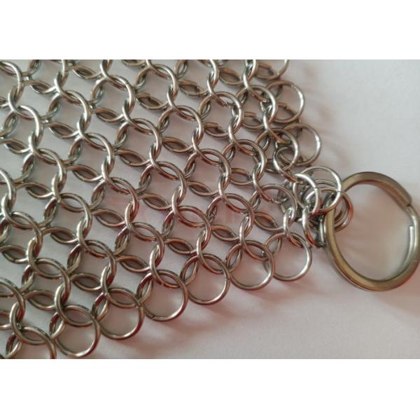 China 316SS Chain Mail Scrubber 6x6inch As Home Cookware Kitchen Tool factory