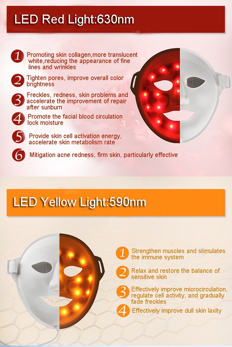 Beauty 3D Vibration Photon LED Facial Mask/Magic Skin Rejuvenation Led Mask pass CE & EMC & LVD