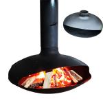 Modern Black Suspended Wood Burning Fireplace For Cozy Heating
