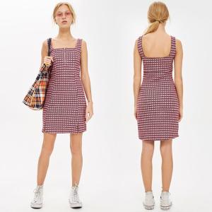 China Gingham Women Dress Mini Summer Tank Dresses Ladies factory