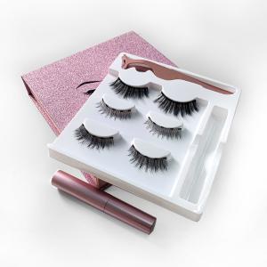 China 3D Effect Eyeliner Magnetic Eyelashes Real Mink Material Black Color factory