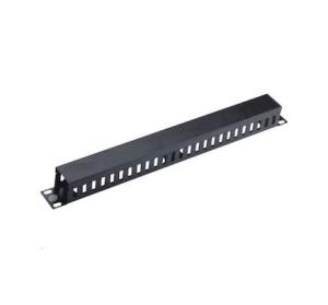 China 19&quot; 1u Horizontal Cable Management Black 25 Ports Surface Metal Cable Management factory